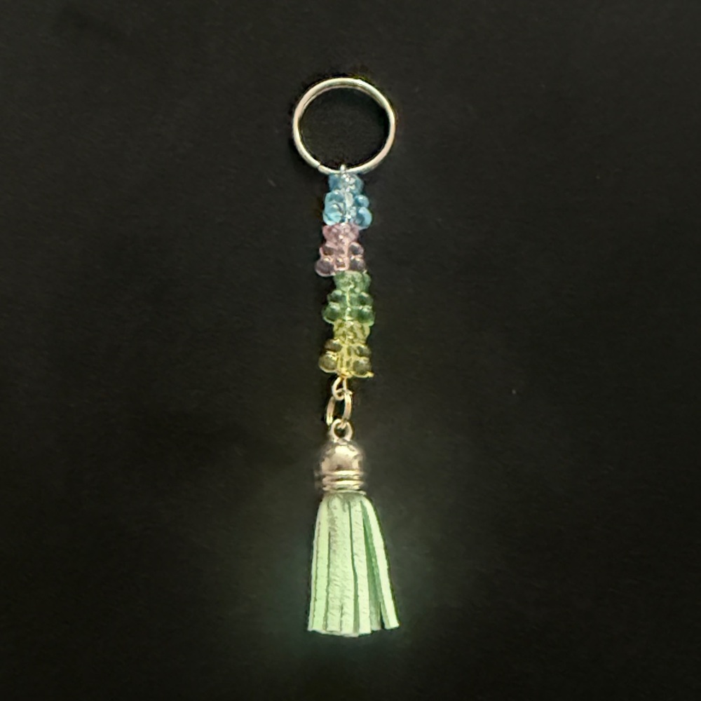 Pastel Beaded Tassel Keychain